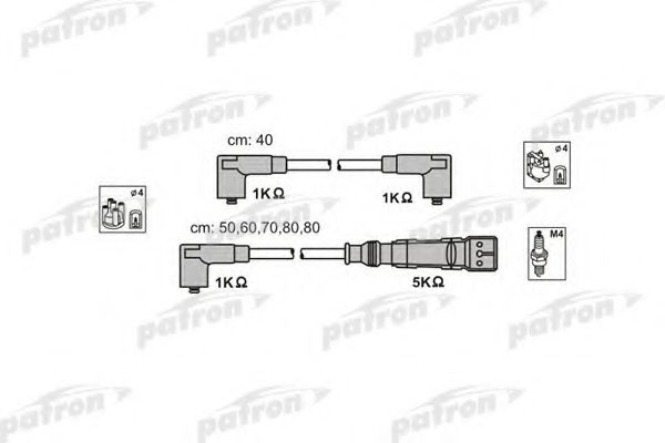 PATRON PSCI1005 Комплект проводов зажигания для AUDI 90 (Ауди 90) PATRON PSCI1005 Комплект проводов зажигания для AUDI 90 (Ауди 90)
