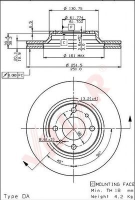 VILLAR 628.1079 Тормозной диск для SEAT (Сеат) VILLAR 628.1079 Тормозной диск для SEAT (Сеат)