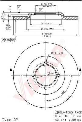 VILLAR 628.1412 Тормозной диск для MITSUBISHI SAPPORO (Митсубиши/митсубиси Саппоро) VILLAR 628.1412 Тормозной диск для MITSUBISHI SAPPORO (Митсубиши/митсубиси Саппоро)