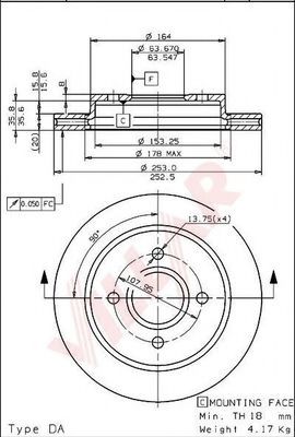 VILLAR 628.1534 Тормозной диск для FORD MONDEO (GBP), MONDEO I (GBP) 1.8 i 16V VILLAR 628.1534 Тормозной диск для FORD MONDEO (GBP), MONDEO I (GBP) 1.8 i 16V