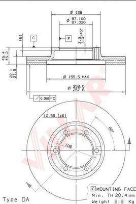 VILLAR 628.2080 Тормозной диск для MITSUBISHI MONTERO (Митсубиши/митсубиси Монтэро) VILLAR 628.2080 Тормозной диск для MITSUBISHI MONTERO (Митсубиши/митсубиси Монтэро)