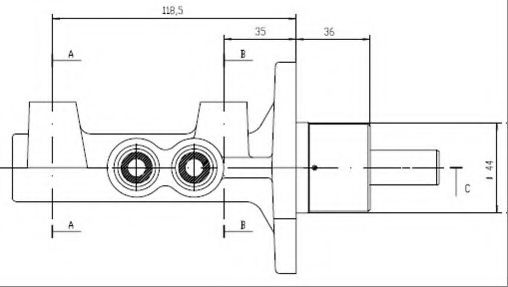 MOTAQUIP VMC123 Главный тормозной цилиндр для ROVER 400 (Ровер 400) MOTAQUIP VMC123 Главный тормозной цилиндр для ROVER 400 (Ровер 400)