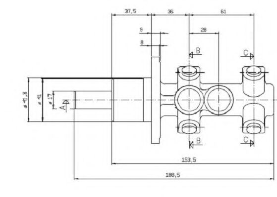 MOTAQUIP VMC188 Главный тормозной цилиндр для AUDI A6 (Ауди А6) MOTAQUIP VMC188 Главный тормозной цилиндр для AUDI A6 (Ауди А6)
