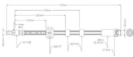 MOTAQUIP VBJ597 Тормозной шланг для FORD (Форд) MOTAQUIP VBJ597 Тормозной шланг для FORD (Форд)