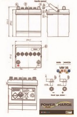 MOTAQUIP VBY35 Стартерная аккумуляторная батарея для KIA PRIDE (Киа Придэ) MOTAQUIP VBY35 Стартерная аккумуляторная батарея для KIA PRIDE (Киа Придэ)