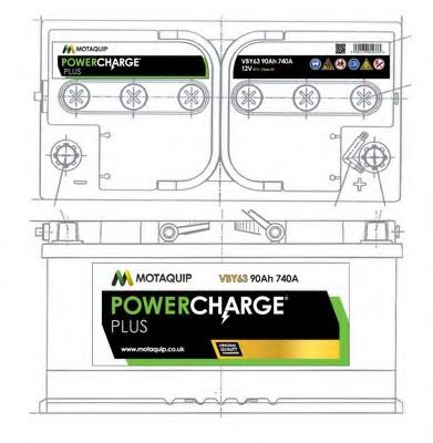 MOTAQUIP VBY63 Стартерная аккумуляторная батарея 