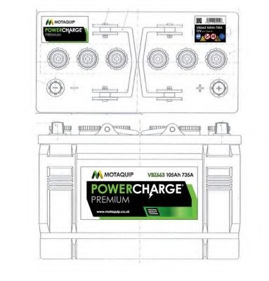 MOTAQUIP VBZ663 Стартерная аккумуляторная батарея 