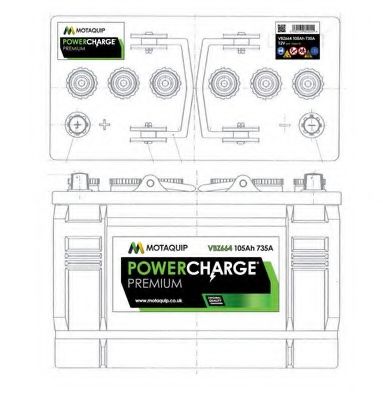 MOTAQUIP VBZ664 Стартерная аккумуляторная батарея 
