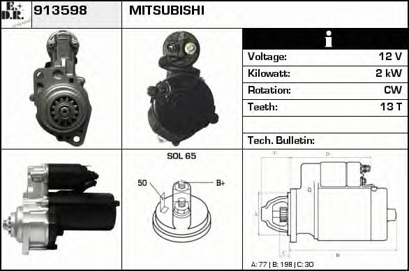 EDR 913598 Стартер для MITSUBISHI PAJERO/SHOGUN (Митсубиши/митсубиси Пажэро/шогун) EDR 913598 Стартер для MITSUBISHI PAJERO/SHOGUN (Митсубиши/митсубиси Пажэро/шогун)