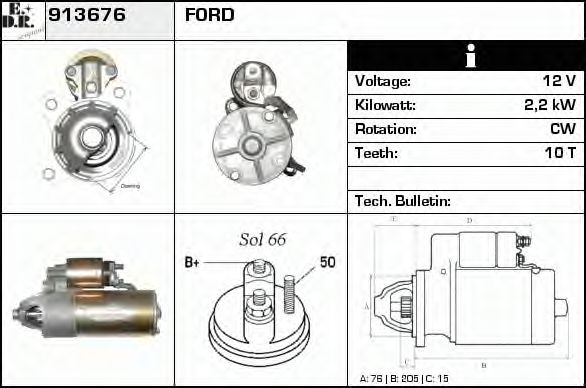 EDR 913676 Стартер для FORD MONDEO (Форд Мондэо) EDR 913676 Стартер для FORD MONDEO (Форд Мондэо)