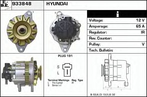 EDR 933848 Генератор для MITSUBISHI L200 / STORM (Митсубиши/митсубиси Л200 / сторм) EDR 933848 Генератор для MITSUBISHI L200 / STORM (Митсубиши/митсубиси Л200 / сторм)