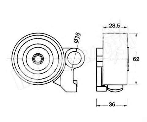 IPS Parts ITB-6236 Устройство для натяжения ремня, ремень ГРМ 