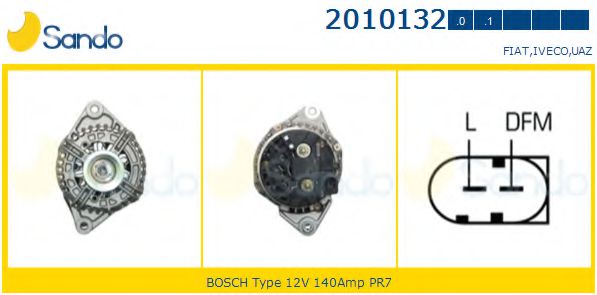 SANDO 2010132.0 Генератор для IVECO DAILY IV (Ивеко Даилъ иv) SANDO 2010132.0 Генератор для IVECO DAILY IV (Ивеко Даилъ иv)
