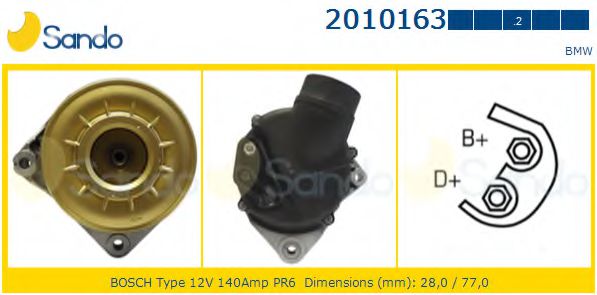 SANDO 2010163.2 Генератор для BMW 5 (Бмв 5) SANDO 2010163.2 Генератор для BMW 5 (Бмв 5)