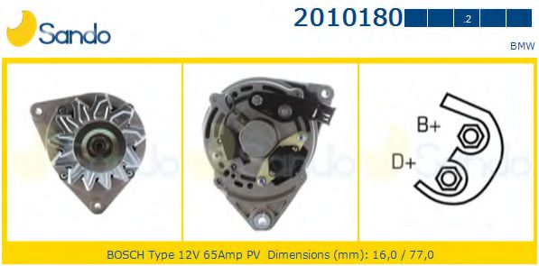 SANDO 2010180.2 Генератор для BMW 3 (Бмв 3) SANDO 2010180.2 Генератор для BMW 3 (Бмв 3)