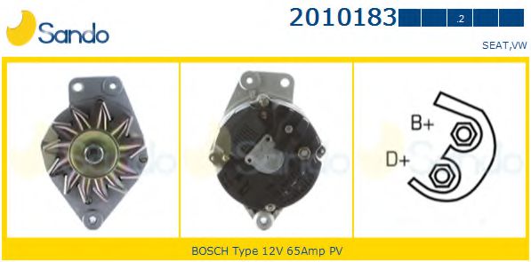SANDO 2010183.2 Генератор для VOLKSWAGEN POLO (Фольксваген Поло) SANDO 2010183.2 Генератор для VOLKSWAGEN POLO (Фольксваген Поло)
