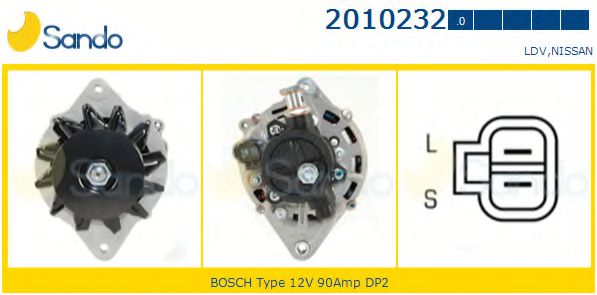 SANDO 2010232.0 Генератор CD23 для NISSAN (Ниссан) SANDO 2010232.0 Генератор CD23 для NISSAN (Ниссан)