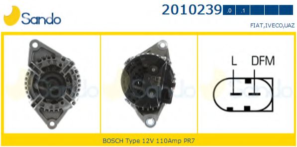 SANDO 2010239.0 Генератор для IVECO DAILY IV (Ивеко Даилъ иv) SANDO 2010239.0 Генератор для IVECO DAILY IV (Ивеко Даилъ иv)
