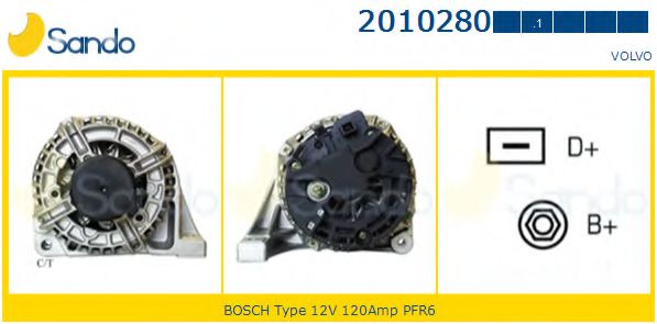 SANDO 2010280.1 Генератор для VOLVO (Вольво) SANDO 2010280.1 Генератор для VOLVO (Вольво)