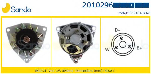 SANDO 2010296.2 Генератор<br >OM314. 910 