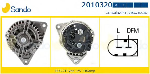 SANDO 2010320.0 Генератор для IVECO (Ивеко) SANDO 2010320.0 Генератор для IVECO (Ивеко)