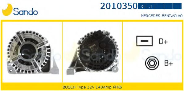 SANDO 2010350.0 Генератор для VOLVO (Вольво) SANDO 2010350.0 Генератор для VOLVO (Вольво)