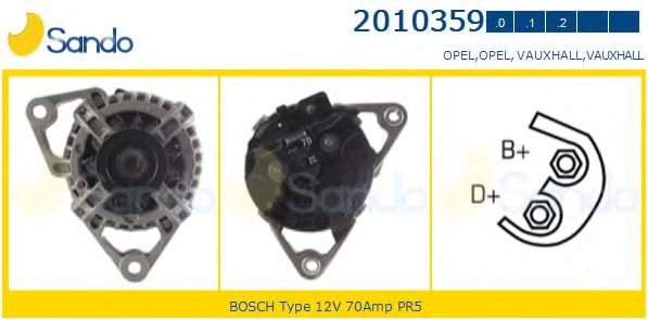 SANDO 2010359.0 Генератор для OPEL ASTRA H (Опель Астра н) SANDO 2010359.0 Генератор для OPEL ASTRA H (Опель Астра н)
