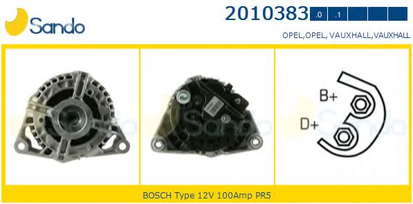 SANDO 2010383.0 Генератор для OPEL ASTRA H (Опель Астра н) SANDO 2010383.0 Генератор для OPEL ASTRA H (Опель Астра н)