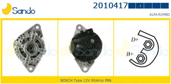 SANDO 2010417.1 Генератор<br >кроме жарких климатических зон 