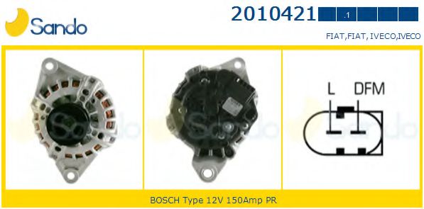 SANDO 2010421.1 Генератор для IVECO DAILY IV (Ивеко Даилъ иv) SANDO 2010421.1 Генератор для IVECO DAILY IV (Ивеко Даилъ иv)