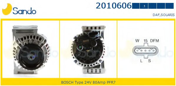 SANDO 2010606.1 Генератор для DAF (Даф) SANDO 2010606.1 Генератор для DAF (Даф)