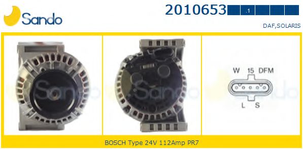 SANDO 2010653.1 Генератор для DAF (Даф) SANDO 2010653.1 Генератор для DAF (Даф)