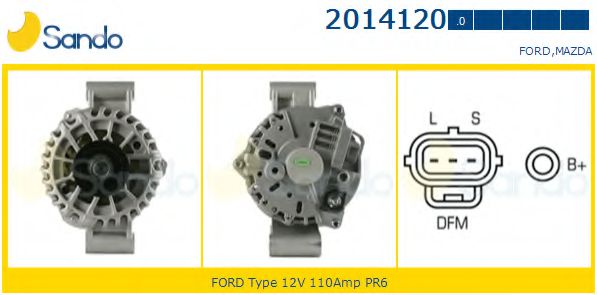 SANDO 2014120.0 Генератор для FORD ESCAPE (Форд Эскейп) SANDO 2014120.0 Генератор для FORD ESCAPE (Форд Эскейп)