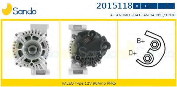 SANDO 2015118.0 Генератор для SUZUKI (Сузуки) SANDO 2015118.0 Генератор для SUZUKI (Сузуки)