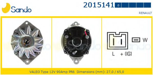 SANDO 2015141.0 Генератор для автомобилей с усиленным рулевым механизмом для RENAULT LUTECIA I (Рено Лутэcиа и) SANDO 2015141.0 Генератор для автомобилей с усиленным рулевым механизмом для RENAULT LUTECIA I (Рено Лутэcиа и)