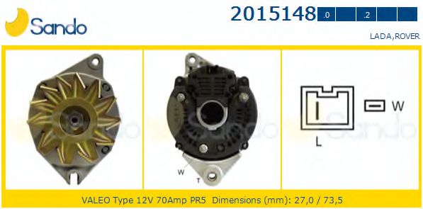 SANDO 2015148.0 Генератор для ROVER 400 (Ровер 400) SANDO 2015148.0 Генератор для ROVER 400 (Ровер 400)