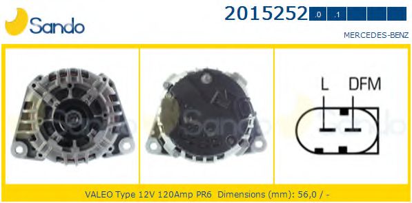 SANDO 2015252.0 Генератор для MERCEDES-BENZ M-CLASS (Мэрcэдэс-бэнз М-cласс) SANDO 2015252.0 Генератор для MERCEDES-BENZ M-CLASS (Мэрcэдэс-бэнз М-cласс)