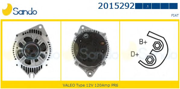 SANDO 2015292.1 Генератор для FIAT (Фиат) SANDO 2015292.1 Генератор для FIAT (Фиат)