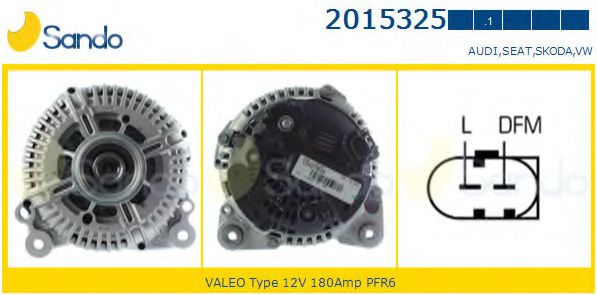 SANDO 2015325.1 Генератор для VOLKSWAGEN PASSAT (Фольксваген Пассат) SANDO 2015325.1 Генератор для VOLKSWAGEN PASSAT (Фольксваген Пассат)