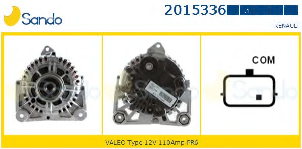 SANDO 2015336.1 Генератор для RENAULT GRAND SCNIC II (Рено Гранд сценик 2) SANDO 2015336.1 Генератор для RENAULT GRAND SCNIC II (Рено Гранд сценик 2)