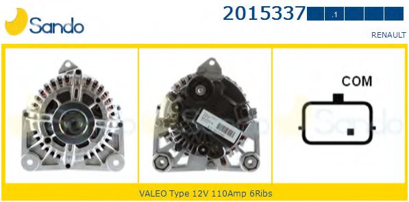 SANDO 2015337.1 Генератор для RENAULT GRAND SCNIC II (Рено Гранд сценик 2) SANDO 2015337.1 Генератор для RENAULT GRAND SCNIC II (Рено Гранд сценик 2)