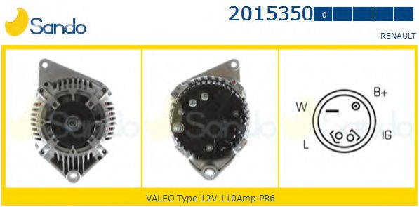 SANDO 2015350.0 Генератор для RENAULT SAFRANE (Рено Сафранэ) SANDO 2015350.0 Генератор для RENAULT SAFRANE (Рено Сафранэ)