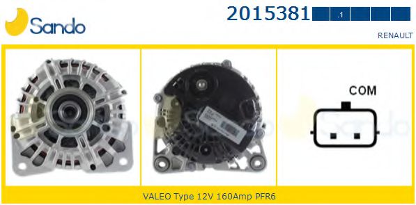SANDO 2015381.1 Генератор для RENAULT GRAND SCNIC III (Рено Гранд сценик 3) SANDO 2015381.1 Генератор для RENAULT GRAND SCNIC III (Рено Гранд сценик 3)
