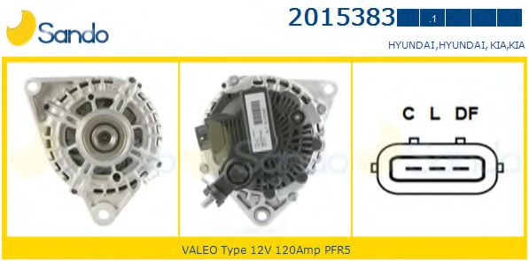 SANDO 2015383.1 Генератор для HYUNDAI (Хендай) SANDO 2015383.1 Генератор для HYUNDAI (Хендай)