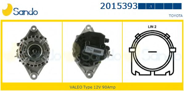 SANDO 2015393.1 Генератор для TOYOTA YARIS (Тойота/тоета Ярис) SANDO 2015393.1 Генератор для TOYOTA YARIS (Тойота/тоета Ярис)