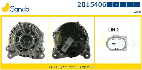 SANDO 2015406.1 Генератор<br >для автомобилей с автоматическим кондиционером 
