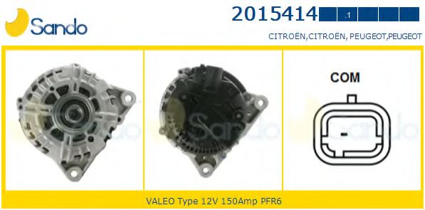 SANDO 2015414.1 Генератор для PEUGEOT 4008 (Пежо 4008) SANDO 2015414.1 Генератор для PEUGEOT 4008 (Пежо 4008)