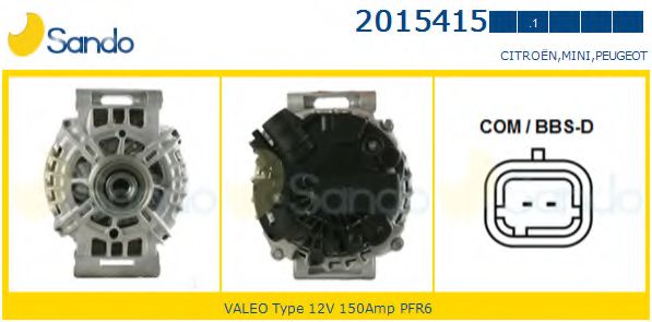 SANDO 2015415.1 Генератор для PEUGEOT (Пежо) SANDO 2015415.1 Генератор для PEUGEOT (Пежо)