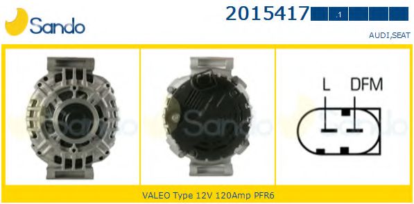 SANDO 2015417.1 Генератор для SEAT EXEO ST (Сеат Эxэо ст) SANDO 2015417.1 Генератор для SEAT EXEO ST (Сеат Эxэо ст)