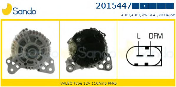 SANDO 2015447.1 Генератор для VOLKSWAGEN PASSAT (Фольксваген Пассат) SANDO 2015447.1 Генератор для VOLKSWAGEN PASSAT (Фольксваген Пассат)